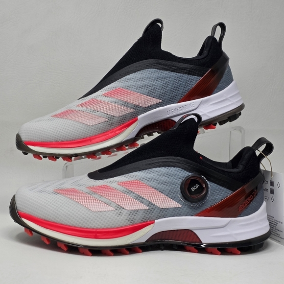 adidas Adizero ZG BOA Spikeless Golf Shoes White Red IH9896 Men's Size 8.5 New - Picture 3 of 13